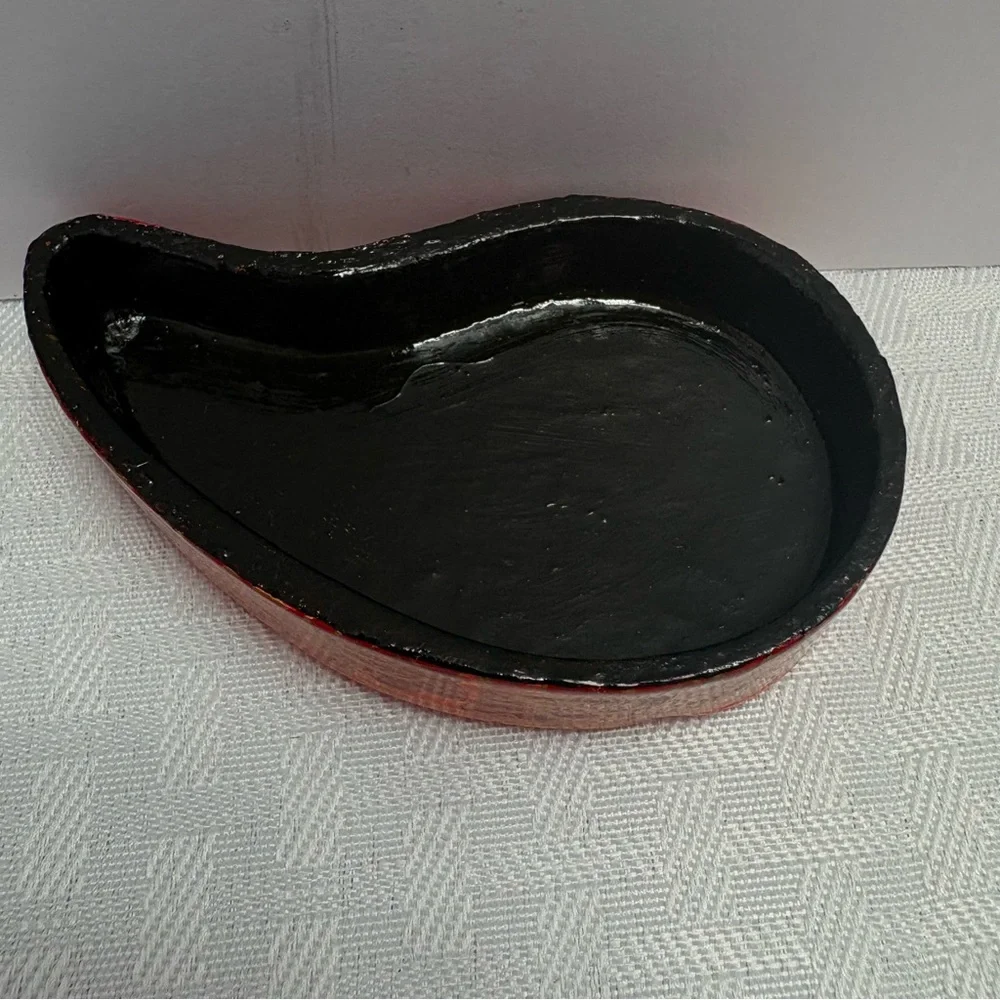 Red Decorative Paisley Jewelry Box - Hand-Painted Accent by MATR BOOMIE